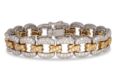 Lot 300 - A DIAMOND BRACELET, comprising open work pavé...