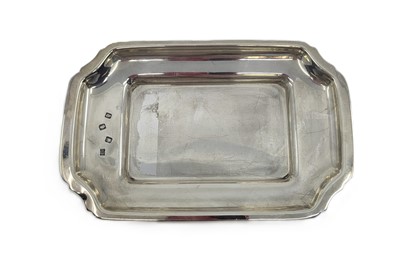 Lot 408 - A ROYAL IRISH SILVER RECTANGULAR SAUCE BOAT...