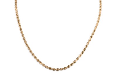 Lot 136 - A 9CT GOLD ROPE LINK NECK CHAIN, 8.4 g.