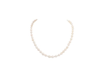 Lot 62 - A STRAND OF CULTURED PEARLS, with a 9ct gold...