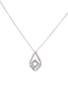 Lot 64 - A DIAMOND SET PENDANT, together with matching...