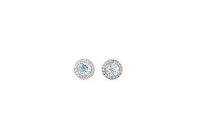 Lot 71 - A PAIR OF DIAMOND AND TOPAZ EARRINGS, the...