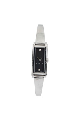 Lot 72 - A LADY'S GUCCI STAINLESS STEEL WRISTWATCH, the...