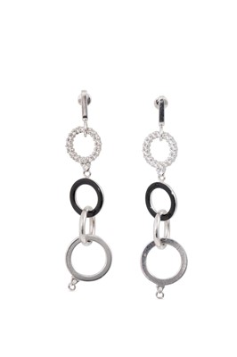 Lot 73 - A PAIR OF SILVER ARMANI EARRINGS, together...