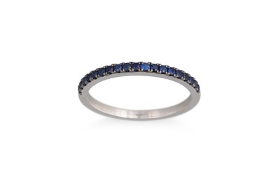 Lot 100 - A SAPPHIRE HALF ETERNITY RING, the circular...
