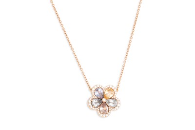 Lot 266 - A DIAMOND AND MULTI-COLOURED SAPPHIRE SET...