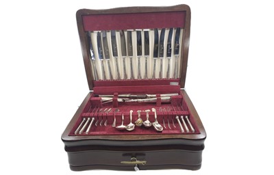 Lot 407 - A 1960'S VINTAGE CASED CANTEEN OF SILVER...