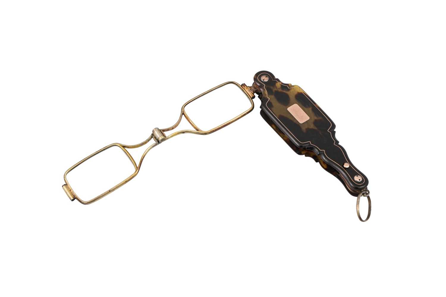 Lot 42 - A VICTORIAN TORTOISESHELL AND GOLD LORGNETTE,...