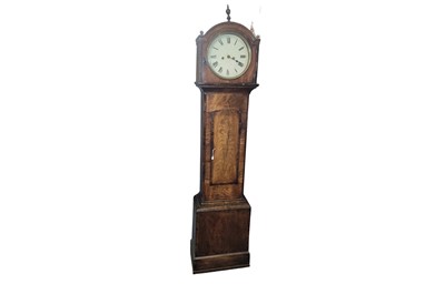 Lot 425 - A VICTORIAN IRISH MAHOGANY LONG CASE CLOCK,...