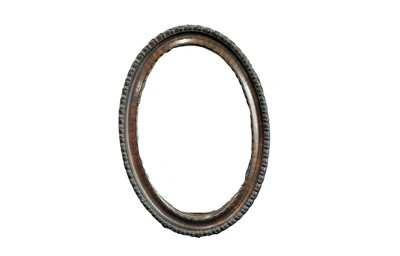 Lot 428 - AN EDWARDIAN OVAL BEVEL GLASS WALL HALL MIRROR,...