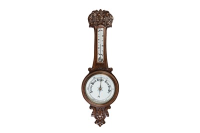 Lot 429 - AN EDWARDIAN ANEROID BAROMETER, and...