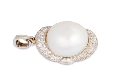 Lot 297 - A PEARL PENDANT, the large off-round south sea...