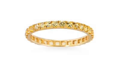 Lot 188 - A YELLOW SAPPHIRE FULL ETERNITY RING, the...