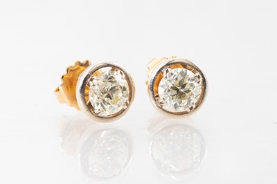 Lot 313 - A PAIR OF ANTIQUE DIAMOND STUD EARRINGS, the...