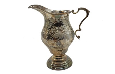Lot 370 - A MODERN IRISH SILVER GEORGIAN STYLE MILK JUG,...