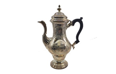 Lot 433 - A MODERN IRISH SILVER COFFEE POT, by RCSL,...