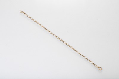 Lot 192 - A 9CT GOLD FIGARO LINK BRACELET, with padlock,...