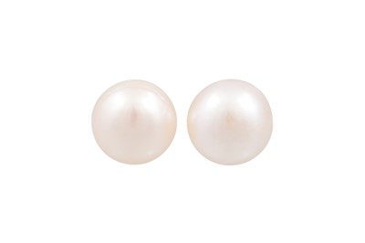 Lot 125 - A PAIR OF CULTURED PEARL BUTTON EARRINGS,...