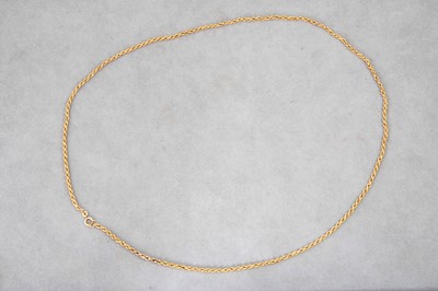 Lot 37 - A 9CT GOLD TWISTED ROPE LINK NECKLACE, 6.9 g. ...