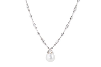 Lot 263 - A PEARL AND DIAMOND NECKLACE, by Asprey, the...