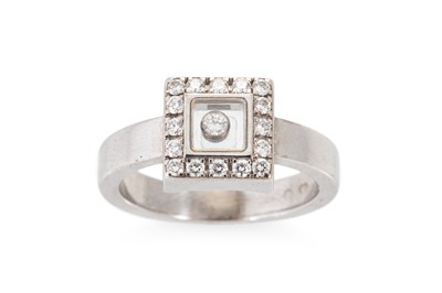 Lot 278 - A CHOPARD HAPPY DIAMOND RING, of square form,...