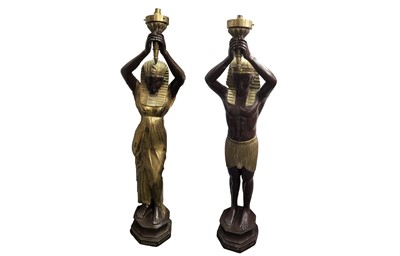 Lot 419 - A COMPANION PAIR OF LATE 20TH CENTURY NUBIAN...