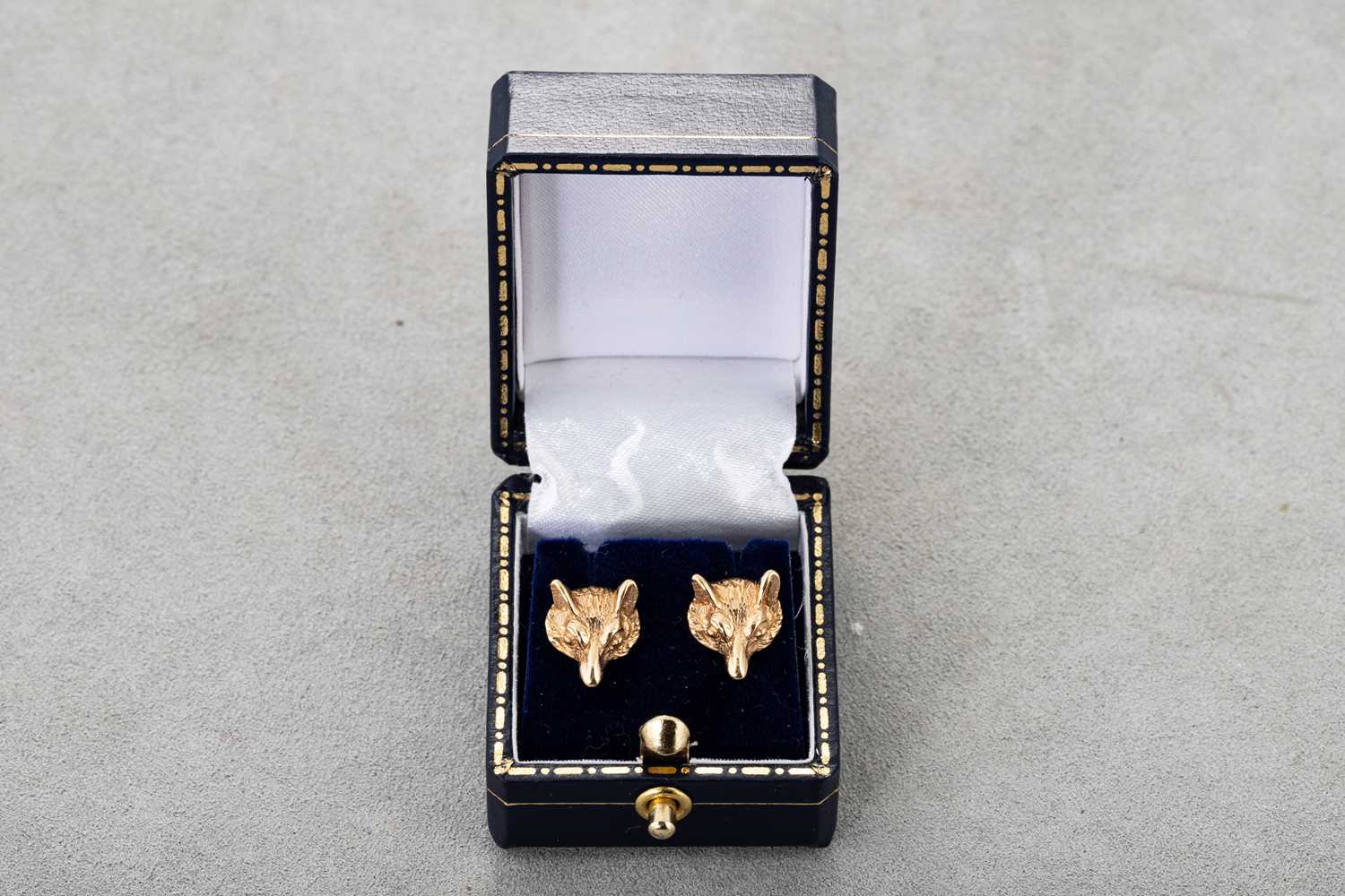 Lot 84 - A PAIR OF 9CT GOLD STUD EARRINGS, modelled as...