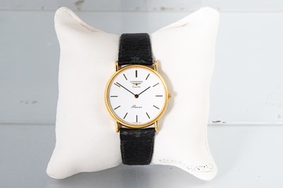 Lot 343 - A LONGINES CLASSIC WRISTWATCH, original strap...