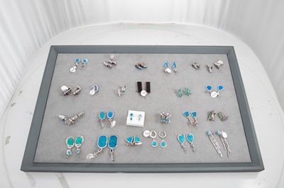 Lot 179 - A COLLECTION OF FAUX OPAL AND STONE SET...