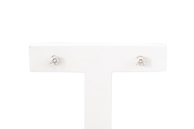 Lot 314 - A PAIR OF DIAMOND STUD EARRINGS, mounted in...