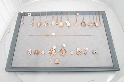 Lot 193 - A COLLECTION OF STONE SET PENDANTS, mounted in...