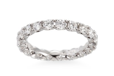 Lot 299 - A FULL BANDED DIAMOND ETERNITY RING, the...