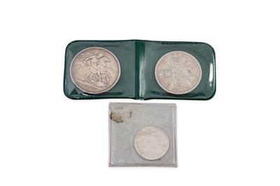 Lot 364 - A VICTORIAN 1893 CROWN & 1890 DOUBLE FLORIN,...