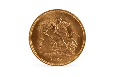 Lot 365 - AN 1893 GOLD FIVE POUND £5 VICTORIAN ENGLISH...