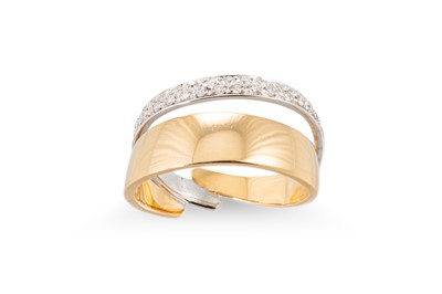 Lot 215 - A DIAMOND SET RING, the split band pavé set in...