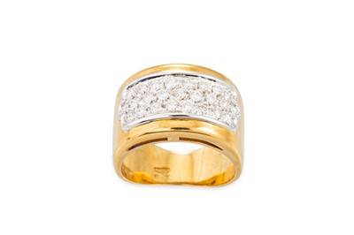 Lot 122 - A DIAMOND RING, pavé set, mounted in 18ct gold....