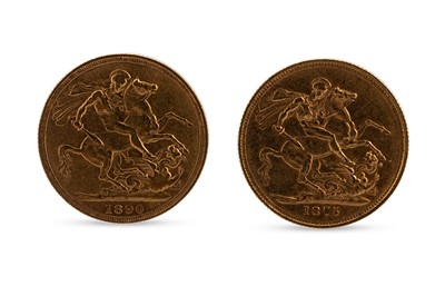Lot 432 - TWO VICTORIAN FULL GOLD SOVEREIGN ENGLISH...