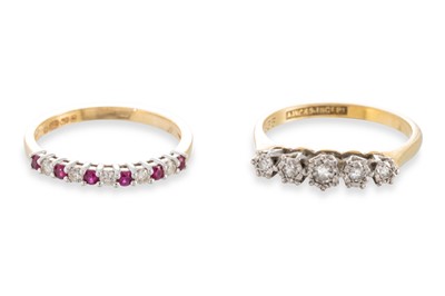 Lot 241 - TWO DIAMOND SET RINGS, mounted in 18ct gold, 4....