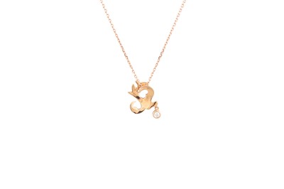 Lot 361 - A BOODLES 'LOVE BIRD' PENDANT, in rose gold,...