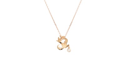 Lot 361 - A BOODLES 'LOVE BIRD' PENDANT, in rose gold,...