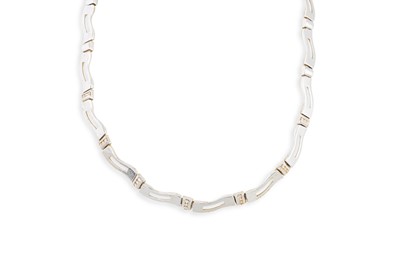 Lot 173 - A STONE SET NECKLACE, mounted in 9ct white...