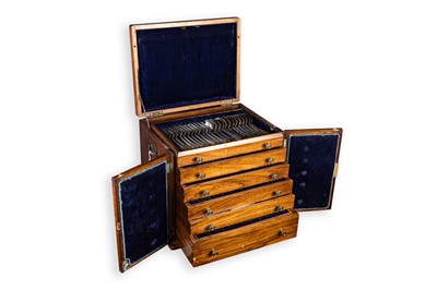 Lot 493 - A CASED CANTEEN OF SILVER CUTLERY, made in...