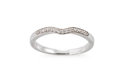 Lot 300 - AN 18CT WHITE GOLD DIAMOND SET BAND RING, half...