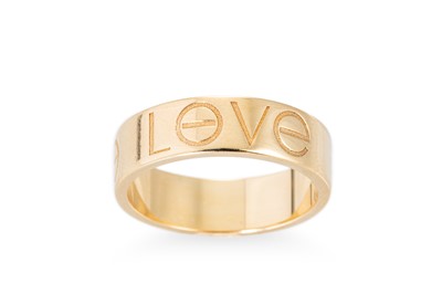 Lot 182 - A CARTIER 'LOVE' BAND RING, mounted in 18ct...