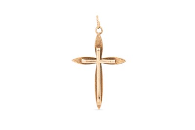 Lot 319 - A 9CT YELLOW GOLD CROSS, pendant form, 1.7 g.