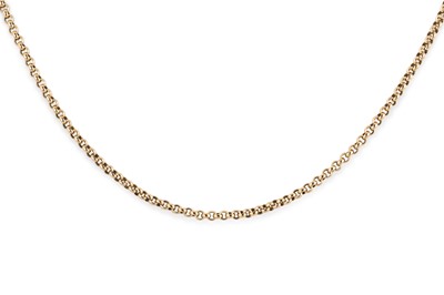 Lot 277 - A 9CT GOLD BELCHER LINK NECK CHAIN, 26" long,...