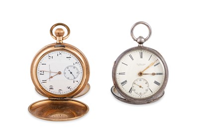 Lot 408 - AN ANTIQUE FULL HUNTER GOLD PLATED POCKET...