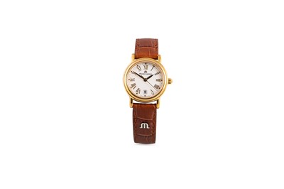 Lot 409 - A LADY'S MAURICE LACROIX WRISTWATCH, white...
