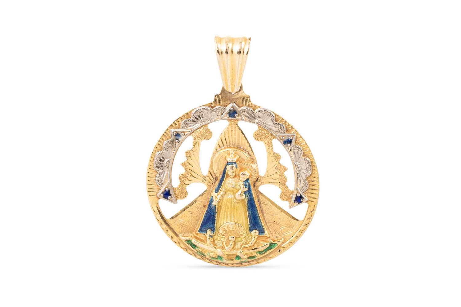 Lot 44 - AN 18CT YELLOW GOLD RELIGIOUS PENDENT,...