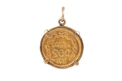 Lot 50 - A MEXICAN DOS PESOS 1945 COIN PENDANT, 2.1 g.